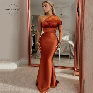 One-Shoulder Satin Mermaid Formal Dress