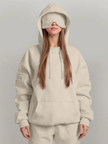 Solid Long Sleeve Pullover Hoodie