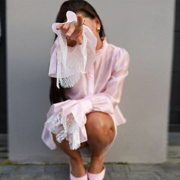Flared Sleeve Irregular Short Shirt Top